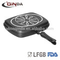 Die casting double sided frying pan with non-stick coating